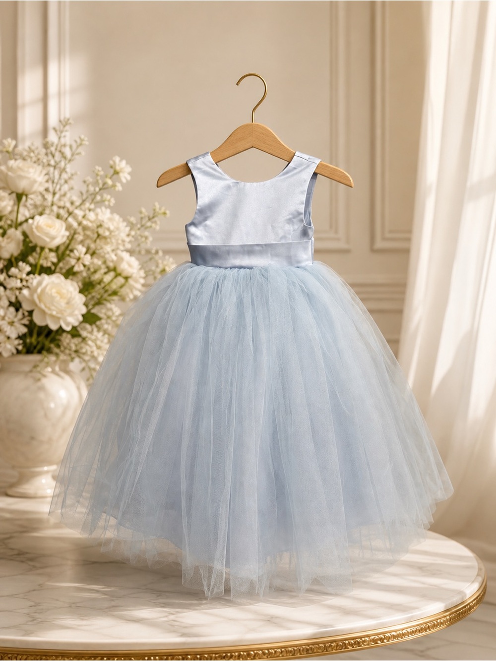 Light Gray Tulle Flower Girl Dress